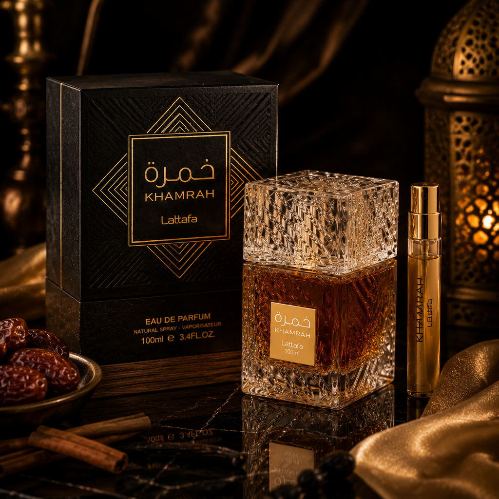 Lattafa Khamrah Black — Perfume Árabe de Invierno 100ml